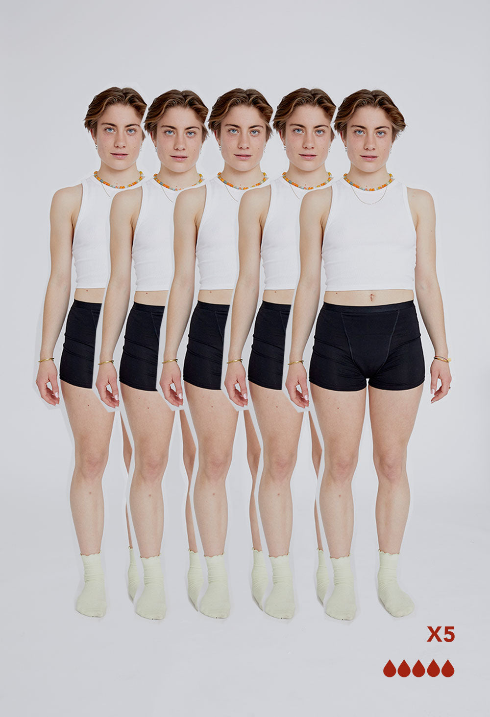 Ruth Boy Short Black 5 Pack